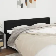  fekete szövet fejtámla szárnyakkal 183x16x78/88 cm ágy és ágykellék