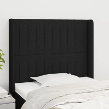  Fekete szövet fejtámla szárnyakkal 93x16x118/128 cm ágy és ágykellék