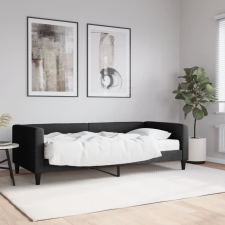 fekete szövet kanapéágy matraccal 90 x 200 cm ágy és ágykellék