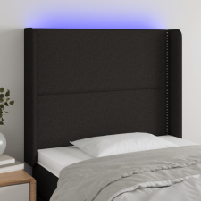  Fekete szövet LED-es fejtámla 103x16x118/128 cm ágy és ágykellék