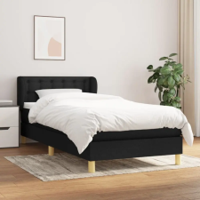  fekete szövet rugós ágy matraccal 80 x 200 cm ágy és ágykellék
