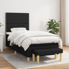  fekete szövet rugós ágy matraccal 90x190 cm ágy és ágykellék