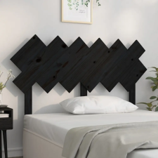  Fekete tömör fenyőfa ágyfejtámla 132x3x81 cm ágy és ágykellék