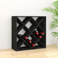  Fekete tömör fenyőfa borszekrény 62x25x62 cm bútor