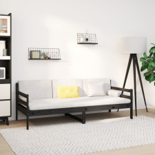  fekete tömör fenyőfa kanapéágy 80 x 200 cm ágy és ágykellék