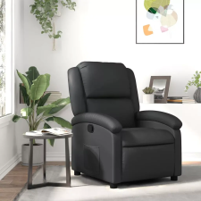  Fekete valódi bőr relaxfotel bútor
