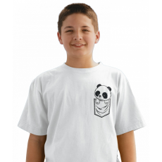  Fekete vonalas zseb állat (Panda) - Gyerek Póló