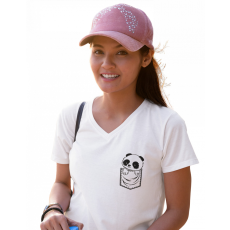  Fekete vonalas zseb állatok - Női V Nyakú Póló