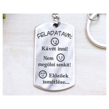 Feladataim előzőek ismétlése acél medálos kulcstartó kulcstartó