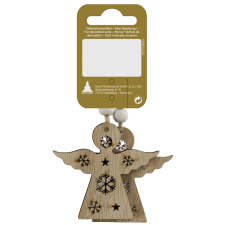  Felakasztható angyal 2 db-os csomag fából 6,5 cm karácsonyfadísz