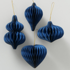  Felakasztható dekoráció papír kék 10 cm karácsonyfadísz