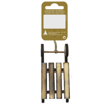  Felakasztható faszánkó natúr színben 5 cm x 10 cm karácsonyi dekoráció