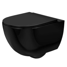 Felfüggesztett wc csésze Carlo Mini Rimless flat black szaniter