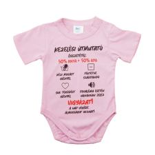 Feliratos rövid ujjú baba body kombidressz, body