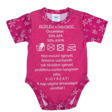 Feliratos rövid ujjú baba body kombidressz, body