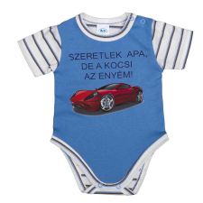 Feliratos rövid ujjú baba body kombidressz, body