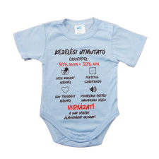 Feliratos rövid ujjú baba body kombidressz, body