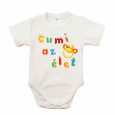 Feliratos rövid ujjú baba body kombidressz, body