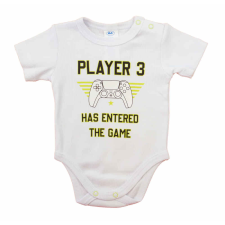  Feliratos rövid ujjú baba body kombidressz, body