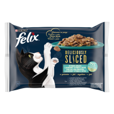  Felix Deliciously Sliced halas válogatás aszpikban 4 x 80 g macskaeledel