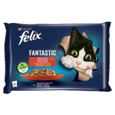  Felix Fantastic Házias Válogatás csirkével, marhával 12 x (4 x 85 g) macskaeledel