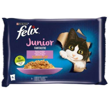 FELIX Fantastic JUNIOR Multipack 4x85g csirke és lazac zselében macskaeledel