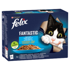  FELIX FANTASTIC Lazaccal/Lepényhallal aszpikban 4x85g macskaeledel
