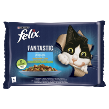 Félix Felix Fantastic 4x85g Lazaccal&Cukkínivel, Pisztánggal&Zöldbabbal aszpikban macskaeledel