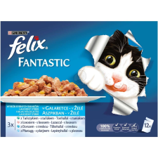 Félix Felix Fantastic Halas Válogatás tonhallal, lazaccal, tőkehallal, lepényhallal 12 x 85 g macskaeledel