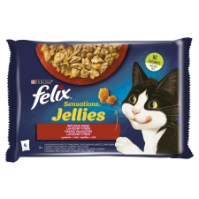 Félix Felix Sensations 4x85g Marhával,Paradicsomos aszpikban/Csirkével,Sárgarépás aszpikban macskaeledel