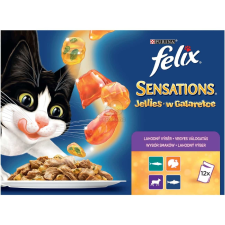 Félix Felix Sensations Jellies Vegyes Válogatás pulykával, báránnyal, makrélával, heringgel 12 x 85 g macskaeledel