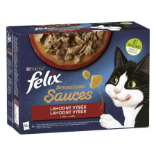 FELIX Sensations Sauces alutasak 12x85g marhahús, bárány, pulyka, kacsa  ízletes mártásban macskaeledel