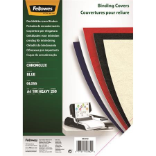 FELLOWES Hátlap, A4, 250 g, fényes, FELLOWES "Chromolux", kék spirálozó gép