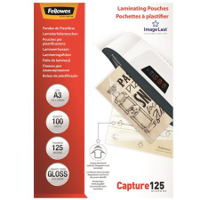  FELLOWES Meleglamináló fólia, 125 mikron, A3, fényes, 100 db, FELLOWES lamináló fólia
