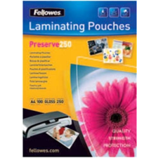 FELLOWES Meleglamináló fólia, 250 mikron, A4, fényes, 100 db, lamináló fólia
