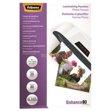 FELLOWES Meleglamináló fólia, 80 mikron, 100x150 mm, fényes, 25 db, FELLOWES lamináló fólia