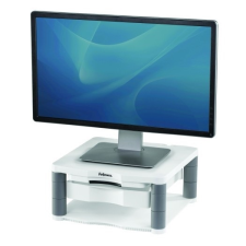 FELLOWES Monitorállvány, fiókkal, FELLOWES "Premium Plus", platinaszürke monitor kellék