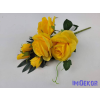  Féloldalas 7 ágú rózsa-rózsabimbó csokor 38cm - Sárga