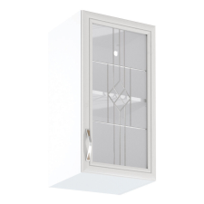  Felsőszekrény G40S üveggel, jobbos, fehér/sosna Andersen, SICILIA bútor