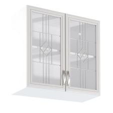  Felsőszekrény G80S üveggel, fehér/sosna Andersen, SICILIA bútor