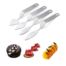 Fém csokoládé levéldísz készítő spatula-4 fajta - Négy együtt sütés és főzés