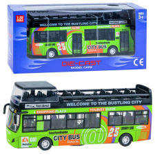  Fém emeletes busz nyitható ajtókkal autópálya és játékautó