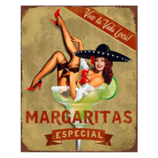 Fém falikép 20x1x25cm,Margaritas Especial grafika, keretezett kép