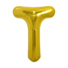  Fém fólia lufi S DEPOT®, T betű, arany, 40 cm party kellék