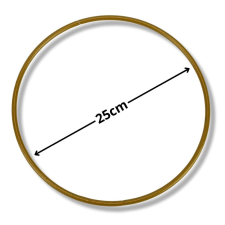  Fém karika arany 25cm dekorációs kellék