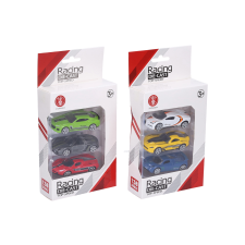  Fém kisautó készlet - 3 darabos autópálya és játékautó