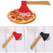 Fém pengés pizzavágó fa nyéllel 18cm konyhai eszköz