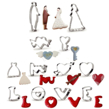  Fém sütemény kiszúró 12 db-házassági téma sütés és főzés