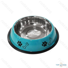  Fém tál gumitalppal kutyáknak türkiz kék 21cm kutyatál