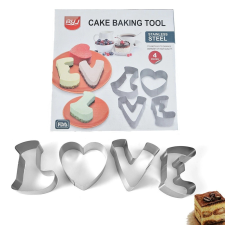 Fém tortaforma, mousse forma-4 darab LOVE sütés és főzés